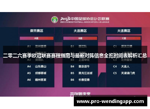 二零二六赛季欧冠联赛赛程指南与最新对阵信息全览时间表解析汇总 二零二六赛季欧冠联赛赛程指南与最新对阵信息全览时间表解析汇总